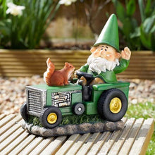 Load image into Gallery viewer, Fun Garden Ornament Wilf the Gnome on Tractor ideal for pond , garden decor
