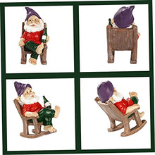 Load image into Gallery viewer, MOUNTTU Funny Garden Gnomes Decoration Statue Resin Rocking Chair Dwarf Ornament Mini Garden Gnome Statue Ornaments
