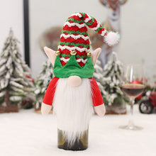 Load image into Gallery viewer, Red and White Green Elf Gonk Gnome Wine Gin Bottle Bag Topper Cover! for Christmas Eve/Day Table Xmas! Festive Dinner Party Gift Bag Decorations Secret Santa Grinch Gift Wrap Secret
