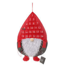 Load image into Gallery viewer, eBoutik - Christmas Santa Gonk/Gnome Design Advent Calendar With 25 Pockets - Children or Adult Reusable Christmas Countdown Calendar - Countdown To Santa For Kids (Red)
