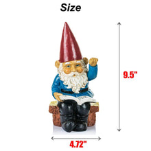 Load image into Gallery viewer, Garden Gnome Statue In Reading Book Gnomes Dwarfs 9.5 Ih, Polyresin, Full Color Funny Lawn Ornaments and Statues
