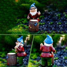 Load image into Gallery viewer, Csafyrt Garden Gnomes Drum Playing Funny Garden Gnomes Luminous Vivid Resin Gnome Gifts Cute Vibrant 9.25in Gnome Decor for Yard Garden Outdoor
