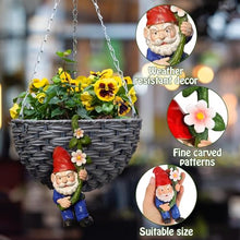 Load image into Gallery viewer, Czlotyh Hanging Gnome Figurines Flower Pot Hugger Climbing Gnome Resin Garden Statue Decoration Outdoor Fence Patio Yard Ornaments
