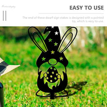 Load image into Gallery viewer, 3pcs Garden Gnome Easter Gnome Sign with Stake Black Gnome Yard Art for Outdoor Garden Lawn Sidewalks Patio Gnome Decoration
