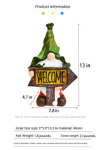 Load image into Gallery viewer, Solar Powered Resin Gnome Statue with Welcome Sign, 13&quot; Weather-Resistant Outdoor Garden Decoration, Light Sensor LED Lamp, Waterproof Lawn, Porch &amp; Patio Decor
