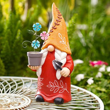 Load image into Gallery viewer, Solar Gnome, Creative Garden Gnome Dwarf Holding Flower Pot, Resin Decorative Solar Light Sculpture Gnomes Outdoor Faceless Doll for Patio, Lawn, Yard, and Doorway, 6.06x5.51x12.79 Inches
