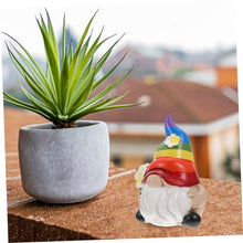 Load image into Gallery viewer, Happyyami 2pcs Rainbow Gnome Statues Garden Decor for Outdoor Use for Flower Bed and Backyard Ornaments
