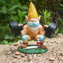 Load image into Gallery viewer, Garden Gnome Outdoor Workout Statues, Barbell Dwarves Sculpture, Weightlifting Resin Gnome, 13 x 8 x 6 cm, Dwarf Weightlifting Resin Ornaments for Patio Lawn Home Decorations (Weightlifting Gnome)
