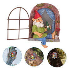 Load image into Gallery viewer, Ciieeo 1pc Creative Gnome Garden Statue Ornament for Outdoor Decor Lifelike Drinking Gnome Hanging Tree Decoration Figure for Landscaping and Garden Ornaments
