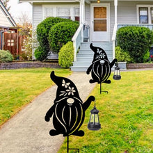 Load image into Gallery viewer, Afirst Solar Outdoor Garden Stake Solar Gnome Decorative Stake Light with Lantern Decorative Metal Outdoor Ornament for Yard Pathway Lawn Patio
