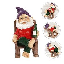 Load image into Gallery viewer, Happyyami Outdoor Garden Gnome Statue Adorable Resin Dwarf Craft for Home Creative Miniature Gnome Ornament for Balcony and Garden Decoration Unique Idea
