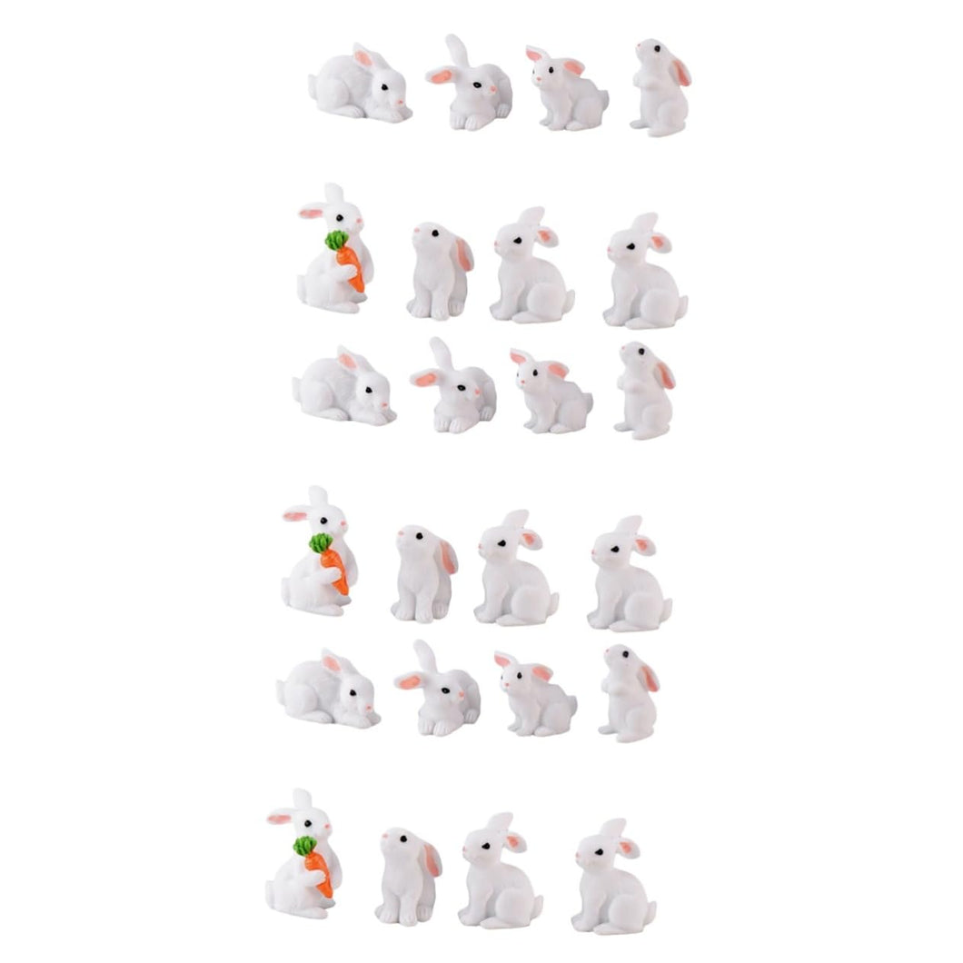 Ciieeo 3sets Mini Rabbit Resin Animal Ornaments for Diy Garden Gnome Landscape Decorations 8pcs*3