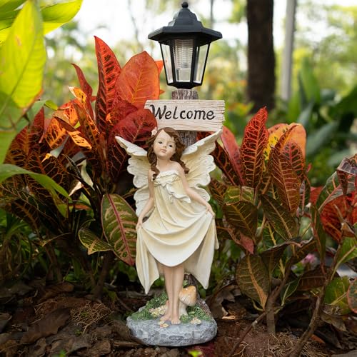 Garden Fairy Solar Light Welcome Sign, 22