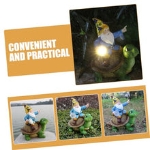 Load image into Gallery viewer, Happyyami Cartoon Solar Gnome Lamp Ornament Solar-Powered Resin Garden Decor for Outdoor Use and Weather-Resistant Unique Decoration for Home and Lawn
