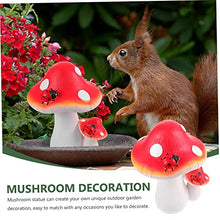 Load image into Gallery viewer, Happyyami Mushroom Figurine Lawn Ornament Large Red Mushroom Statue for Garden Decoration Outdoor Decor Fairy for Birthdays and Holidays
