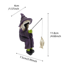 Load image into Gallery viewer, Fairy Garden Fishing Gnome Statues Miniature Witch Figurines Outdoor Landscape Ornaments for Yard Lawn Pond Pool Riverside Decoration
