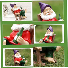 Load image into Gallery viewer, MOUNTTU Funny Garden Gnomes Decoration Statue Resin Rocking Chair Dwarf Ornament Mini Garden Gnome Statue Ornaments
