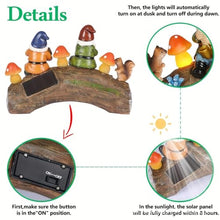Load image into Gallery viewer, Solar Gnomes Decor for Outside - Solar Light-Up Garden Sculptures,Resin Squirrel Gnomes Figurine, Decorations with Solar Outdoor Lights for Holiday Housewarming
