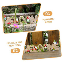 Load image into Gallery viewer, BESPORTBLE Garden Gnome Welcome Statue Cute Miniature Outdoor Decor Resin Dwarf Figurine for Patio and Yard Charming Welcome Sign for Garden Decoration
