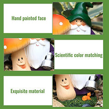 Load image into Gallery viewer, Wdbild Garden Statue Outdoor Gnomes Holding Mushroom Figurine Built-in Solar Light Sculpture Decor For Patio Yard Art Ornament Garden Statue Funny Resin

