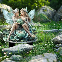 Load image into Gallery viewer, ZXDTVFGN Fairy Garden Figurines, Plant Pot Decorations, Miniature Garden Fairies, Resin Gnome Statues, Fence Ornaments, For Fairy, Desk, Outdoor Decor, Sturdy Material,9.84x11.81 Inches
