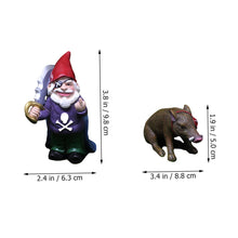 Load image into Gallery viewer, Happyyami 1set Creative Pirate Gnome Resin Figurine Pig Statues for Garden Decoration Unique Outdoor Ornament for Halloween and Holiday Decor
