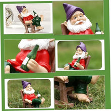 Load image into Gallery viewer, Xoeryoy Funny Garden Gnomes Decoration Statue Resin Rocking Chair Dwarf Ornament Mini Garden Gnome Statue Ornaments
