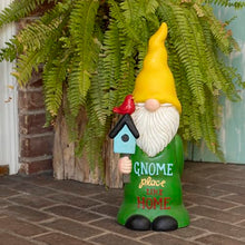 Load image into Gallery viewer, Alpine Corporation 24&quot; H Gnome Place Like Home Indoor/Outdoor Garden Gnome Statue, Green/Yellow
