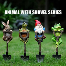 Load image into Gallery viewer, Tixqeaif Garden Gnomes Decorations for Yard, Funny Outdoor Statue Gift, Naughty Knome Standing on A Shovel, Home Sculptures Easy Install Easy to Use
