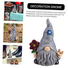 Load image into Gallery viewer, Happyyami Adorable Resin Garden Gnome Doll for Home Decor Handicraft Random Flowers for Room Office
