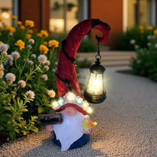 Load image into Gallery viewer, Solar Outdoor Figurine Lights Gnome Garden Decor Statue with LED Flowers &amp; Lantern, Glowing Fairy Yard Decorations for Outside Patio Yard Front Porch, Housewarming Home Decor Gifts Thanksgiving
