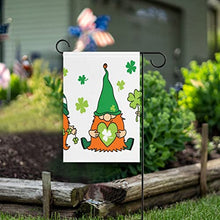 Load image into Gallery viewer, St Patricks Day Irish Gnomes Double Sided Large Garden Flag for Outside Yard Decor 28 x 40 Inch
