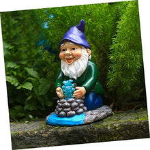 Load image into Gallery viewer, Happyyami Garden Dwarf Solar Light Weatherproof Resin Gnome Statue for Outdoor Decor Garden Ornament Unique
