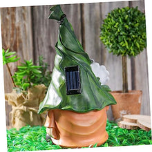 Load image into Gallery viewer, Happyyami 1pc Solar Powered Gnome Resin Figurine Decoration Elegant Garden Landscape Light for Home Decor Patio Lawn and Balcony Weatherproof Outdoor Ornament
