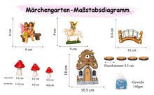 Load image into Gallery viewer, Resin Fairy Garden Set, Glow in the Dark Garden Accessories, 18 cm Fairy House with Hinged Door and Solar LED Light, Luminous Stones, Fairy with Unicorn,
