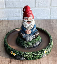 Load image into Gallery viewer, Ebros Gift Gnaughty Pot High Smoking Gnome Garden Friend Sunflowers Grass Greens Zen Meditation Cone and Stick Incense Burner Holder Figurine Fantasy Home Decorative Accent
