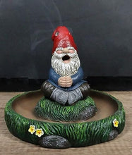 Load image into Gallery viewer, Ebros Gift Gnaughty Pot High Smoking Gnome Garden Friend Sunflowers Grass Greens Zen Meditation Cone and Stick Incense Burner Holder Figurine Fantasy Home Decorative Accent
