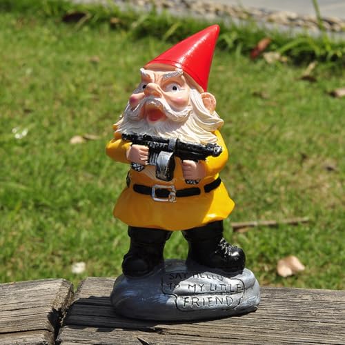 MOOCOCO Funny Garden Gnome Statue, Naughty Gnomes Statues Figurines for Outdoor Lawn & Yard Home Decorations, Gnomes Figurine Sculpture Resin Ornaments (W03)