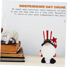 Load image into Gallery viewer, Alipis 2pcs Independence Day Resin Gnome Figurine Patriotic Home Adornment Creative Dwarf Decoration for July for Friends and Family
