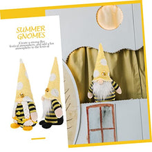 Load image into Gallery viewer, Happyyami 2Pcs Summer Bee Gnome Doll Decorative Figurine Tomte for Garden Ornament Handmade Soft Plush Gonk Decoration
