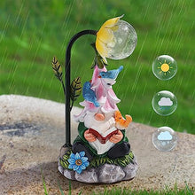 Load image into Gallery viewer, Garden Gnomes, Garden Gnomes for Outdoors, Solar Garden Gnome Resin Funny Garden Gnome Weatherproof Figure with LED Solar Lantern Gnome Garden Figures, Garden Lights for Patio, Lawn, Yard, Decor 25 cm
