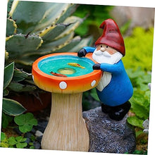 Load image into Gallery viewer, Toyvian Cartoon Solar Garden Gnome Figurine Funny Resin Craft Ornament with LED Light Outdoor Decorative Statue for Lawn and Patio Unique Solar Powered Garden Decor
