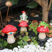 Load image into Gallery viewer, kaiwern Fairy Garden Accessories, 3 Pack Mini Frog and Gnome Mushroom Statues, Cute Animal Figurines Garden Planter Decor, Miniature Fairy Sculpture Decoration for Flower,Yard,Lawn Ornament, DIY Gift
