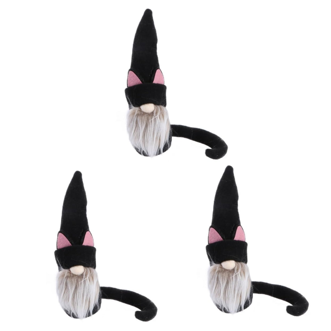 Ciieeo 3pcs Cat Doll Decorative Gnome Ornament for Home and Garden Cute No-face Doll Cloth for Boys and Girls Rooms and Festive Celebrations and Charming Adornment