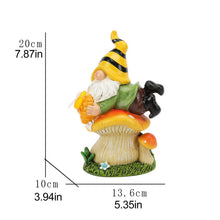 Load image into Gallery viewer, Solar Gnome Figure, Garden Solar Gnome Statue, Decorative Solar Gnome Garden Sculpture, Mounted Solar Gnome with LED Light, Outdoor Solar Gnome Statue with Lights, Solar Garden Gnome
