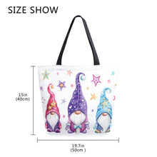 Load image into Gallery viewer, ZZXXB Gnome Star Reusable Grocery Shopping Bag Canvas Tote Bag Large Collapsible Washable Handbag Shoulder for Women
