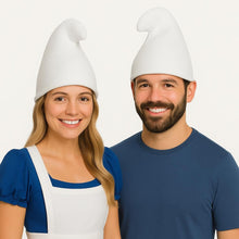 Load image into Gallery viewer, labreeze White Gnome Hat Set for Couples – 2 Adult Pointed Hats – Fancy Dress Costume Accessories for Christmas, Garden, Fairy Tale or Gnome-Themed Parties
