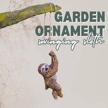 Load image into Gallery viewer, Garden Mile Eye-Catching Garden Ornaments Swinging Sloth Hanging Garden Statue with Strong Rope - Waterproof and Weatherproof Resin Garden Figurines for Indoor and Outdoor Yard Art Patio Lawn Decor

