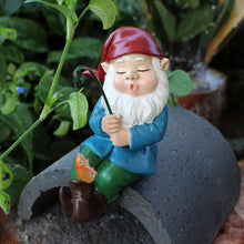 Load image into Gallery viewer, MasGo Fishing Gnome, Fisherboy Statue,Little Fishing Guy for Koi Pond or Waterfalls, Poolside Statue,Collectible Fishing Ornament,Fairy Gardens Gnomes Gifts Gnome Garden Accessories
