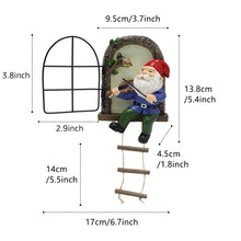 Load image into Gallery viewer, Colomix Gnome Tree Hugger, Funny Musical Gnome Garden Sculpture, Whimsical Fairy Tree Face/Stump Decor, Resin Outdoor Statue, Luminous Elf Peeker Yard Art, Handcrafted Unique Ornament Presents
